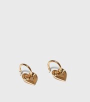 New Look Gold Retro Heart Charm Earrings